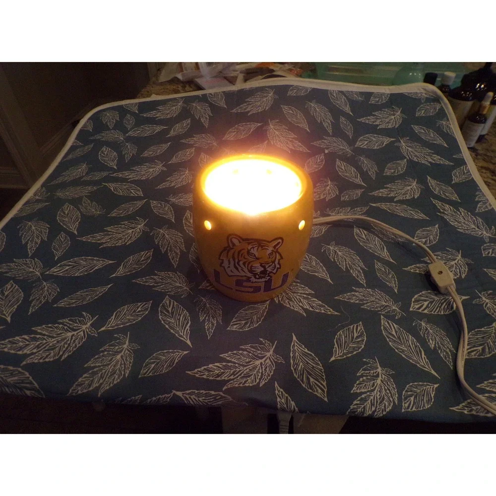 Scentsy LSU Tigers Wax Warmer NCAA Yellow Gold Mike the Tiger Logo Ceramic
